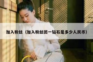 加入粉丝（加入粉丝团一钻石是多少人民币）