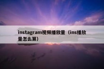 instagram视频播放量（ins播放量怎么算）