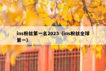 ins粉丝第一名2023（ins粉丝全球第一）