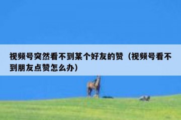 视频号突然看不到某个好友的赞（视频号看不到朋友点赞怎么办）
