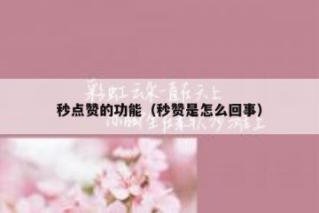 秒点赞的功能（秒赞是怎么回事）