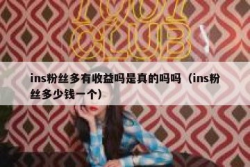 ins粉丝多有收益吗是真的吗吗（ins粉丝多少钱一个）