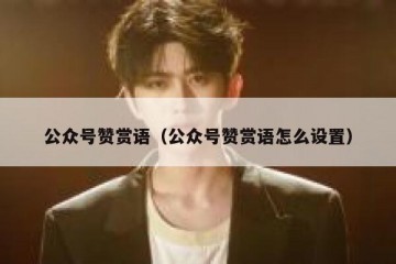 公众号赞赏语（公众号赞赏语怎么设置）