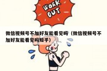 微信视频号不加好友能看见吗（微信视频号不加好友能看见吗知乎）