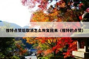 推特点赞后取消怎么恢复回来（推特的点赞）