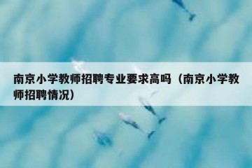 南京小学教师招聘专业要求高吗（南京小学教师招聘情况）