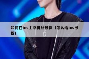 如何在ins上涨粉丝最快（怎么给ins涨粉）