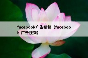 facebook广告视频（facebook 广告视频）