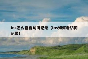 ins怎么查看访问记录（ins如何看访问记录）