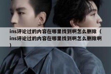 ins评论过的内容在哪里找到啊怎么删除（ins评论过的内容在哪里找到啊怎么删除啊）