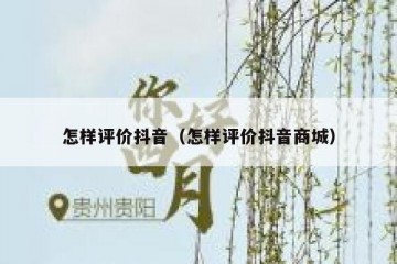 怎样评价抖音（怎样评价抖音商城）