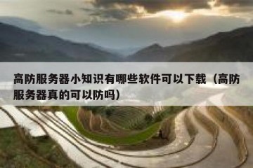 高防服务器小知识有哪些软件可以下载（高防服务器真的可以防吗）