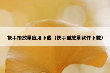 快手播放量应用下载（快手播放量软件下载）