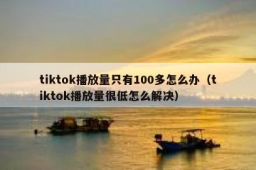 tiktok播放量只有100多怎么办（tiktok播放量很低怎么解决）