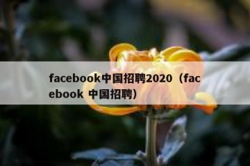 facebook中国招聘2020（facebook 中国招聘）