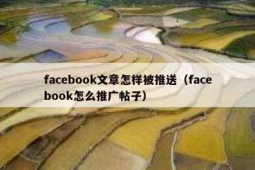 facebook文章怎样被推送（facebook怎么推广帖子）