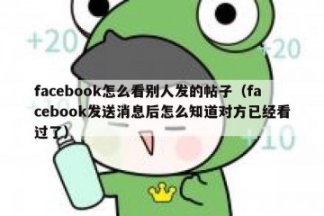 facebook怎么看别人发的帖子（facebook发送消息后怎么知道对方已经看过了）
