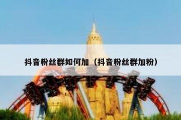 抖音粉丝群如何加（抖音粉丝群加粉）