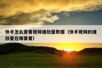 快手怎么查看视频播放量数据（快手视频的播放量在哪里看）