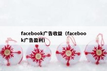 facebook广告收益（facebook广告盈利）
