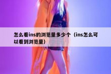 怎么看ins的浏览量多少个（ins怎么可以看到浏览量）