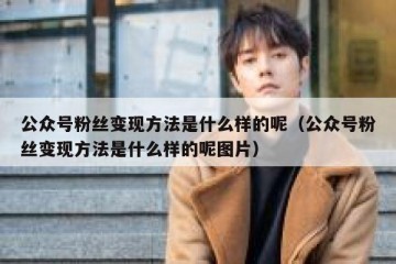 公众号粉丝变现方法是什么样的呢（公众号粉丝变现方法是什么样的呢图片）