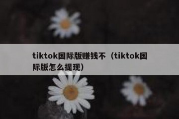 tiktok国际版赚钱不（tiktok国际版怎么提现）
