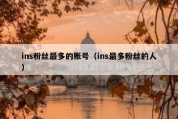 ins粉丝最多的账号（ins最多粉丝的人）