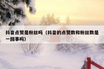 抖音点赞是粉丝吗（抖音的点赞数和粉丝数是一回事吗）
