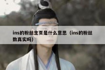 ins的粉丝主页是什么意思（ins的粉丝数真实吗）