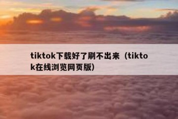 tiktok下载好了刷不出来（tiktok在线浏览网页版）