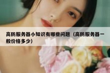 高防服务器小知识有哪些问题（高防服务器一般价格多少）