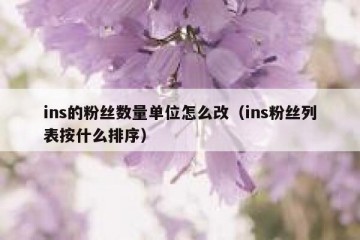 ins的粉丝数量单位怎么改（ins粉丝列表按什么排序）