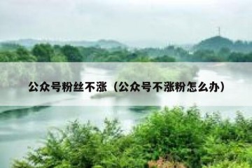 公众号粉丝不涨（公众号不涨粉怎么办）
