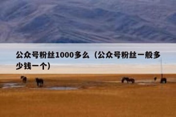 公众号粉丝1000多么（公众号粉丝一般多少钱一个）