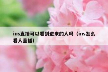ins直播可以看到进来的人吗（ins怎么看人直播）