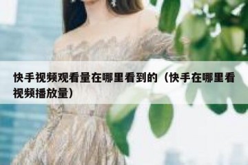 快手视频观看量在哪里看到的（快手在哪里看视频播放量）