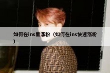 如何在ins里涨粉（如何在ins快速涨粉）