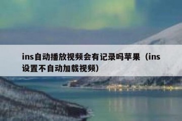 ins自动播放视频会有记录吗苹果（ins设置不自动加载视频）