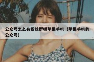 公众号怎么有粉丝群呢苹果手机（苹果手机的公众号）