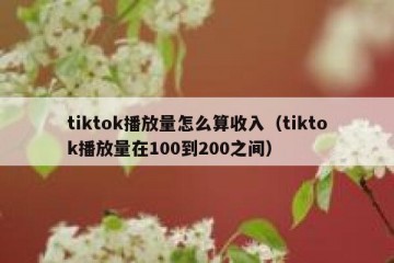 tiktok播放量怎么算收入（tiktok播放量在100到200之间）