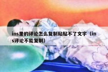 ins里的评论怎么复制粘贴不了文字（ins评论不能复制）
