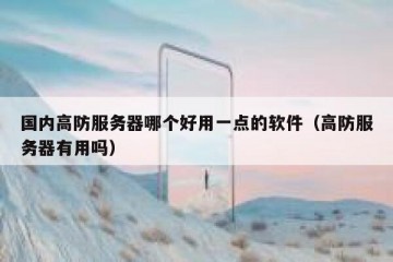 国内高防服务器哪个好用一点的软件（高防服务器有用吗）