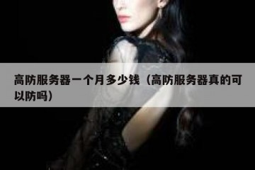 高防服务器一个月多少钱（高防服务器真的可以防吗）