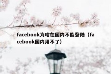 facebook为啥在国内不能登陆（facebook国内用不了）