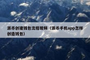 派币创建钱包流程视频（派币手机app怎样创造钱包）