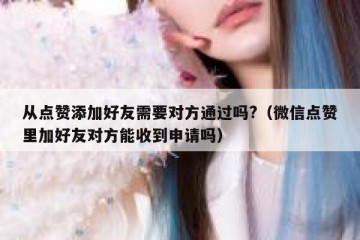 从点赞添加好友需要对方通过吗?（微信点赞里加好友对方能收到申请吗）