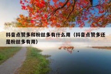 抖音点赞多和粉丝多有什么用（抖音点赞多还是粉丝多有用）