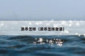 派币怎样（派币怎样登录）