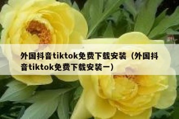 外国抖音tiktok免费下载安装（外国抖音tiktok免费下载安装一）